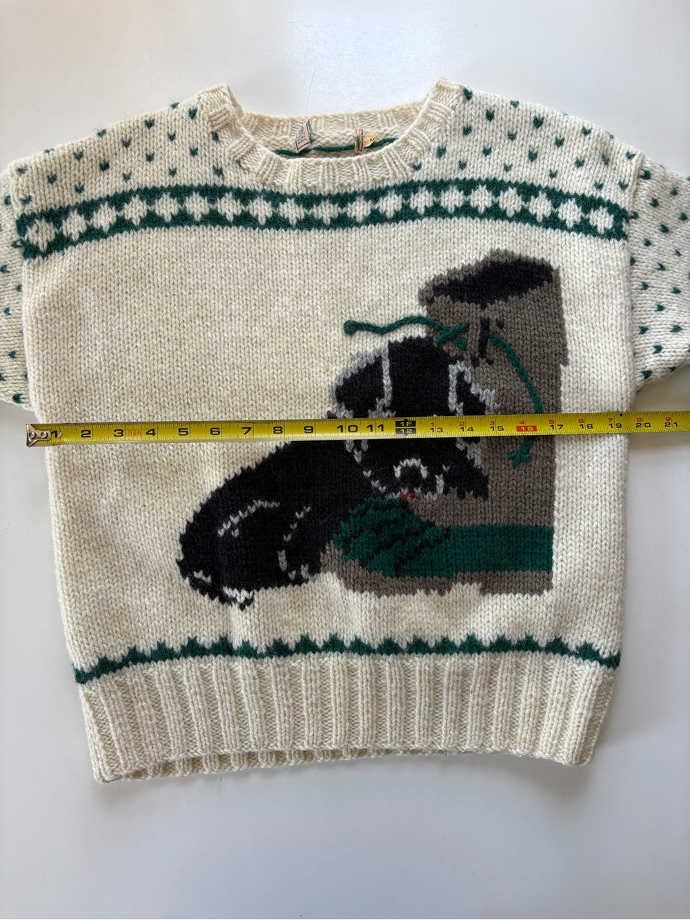 L.LBean Vintage Bean Boot Dog Wool Sweater Medium - Picture 3 of 12